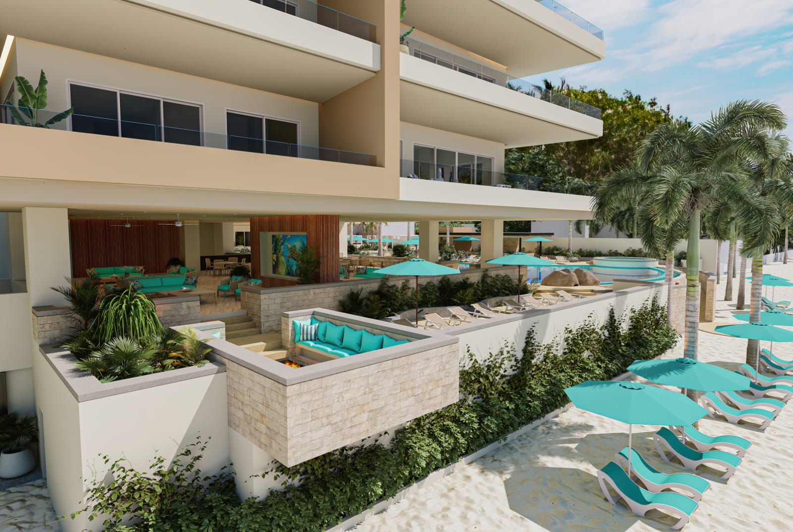 V Bucerias Beach Acces Restaurant Fire Pit Lounge